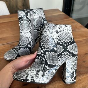 Animal Print Ankle Boots - Like NEW